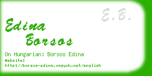 edina borsos business card